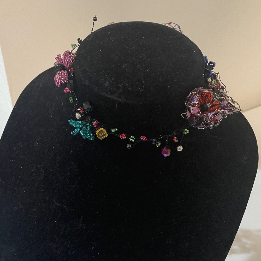 Jewelry tangle floral flower artsy necklace or bracelet